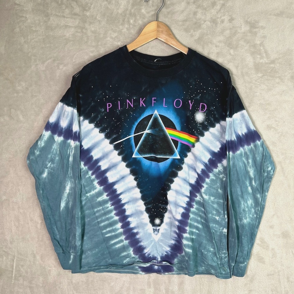 Liquid Blue Pink Floyd Shirt Adult Large Dark Side of the Moon All Over Tie Dye